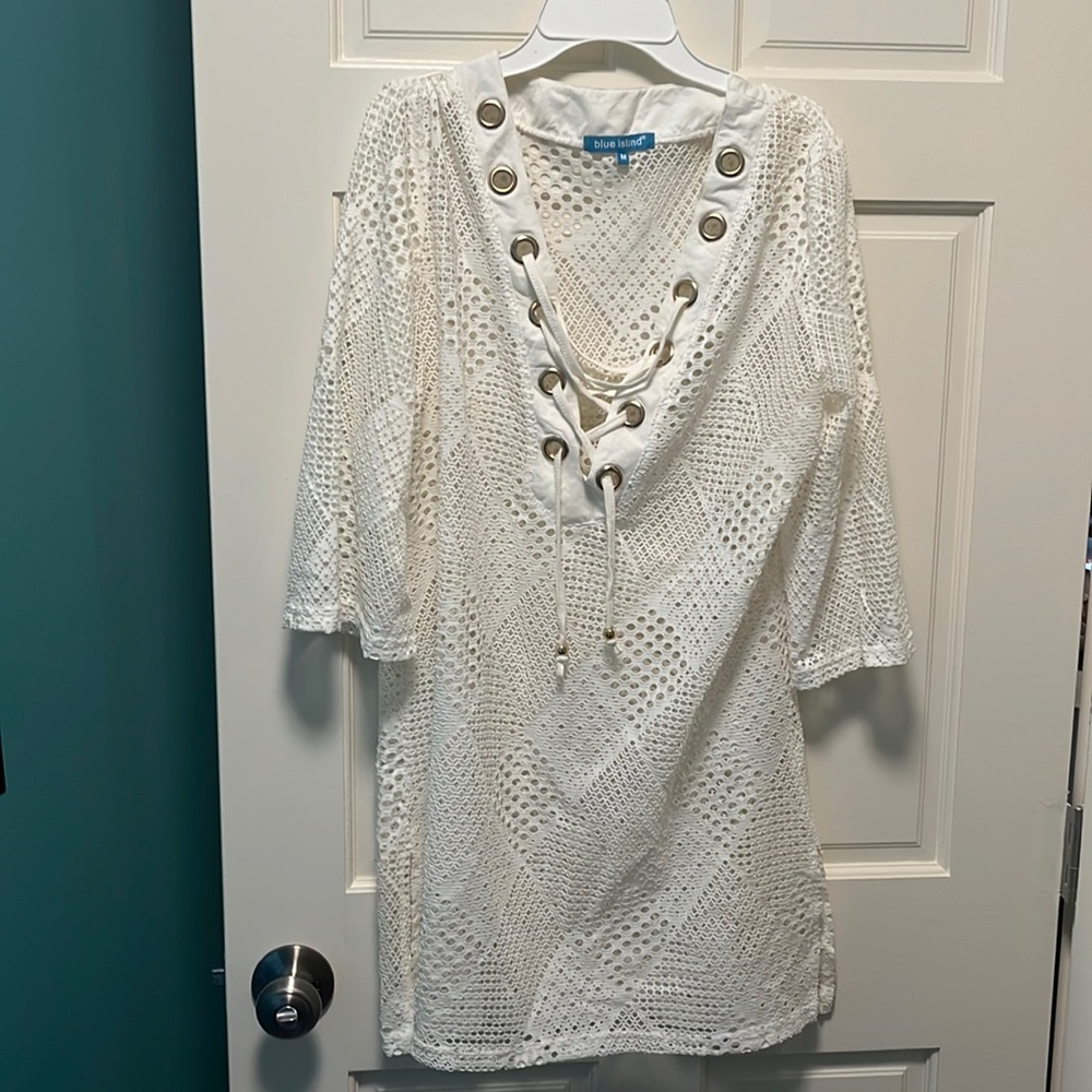 White Mesh Swimsuit Coverup